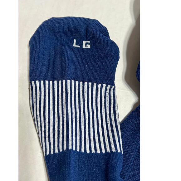 2 PEAR Sox Striped Baseball Softball Football Compression Socks Blue Large New - Picture 4 of 6